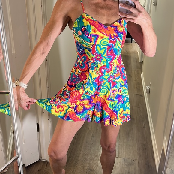 Raisins Dresses & Skirts - NWT Flower Power Neon Multi Colored romper with adjustable spaghetti straps